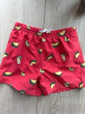 Kids Maamgic  Red Taco-Print Swim Shorts